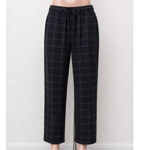The Group Babaton Women’s Black Plaid Jogger Trousers US XS Drawstring